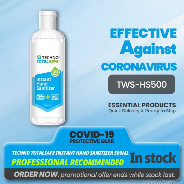 Techno TotalSafe Instant Hand Sanitizer 500ML HS500