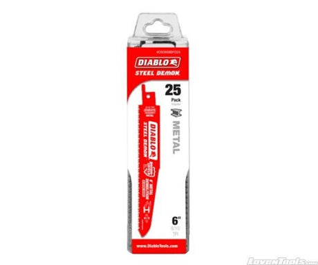 DIABLO 6" Steel Demon Bi - Metal Recip Blade for Metal Demolition DS0608BFD25 - Lovens Building Supplies