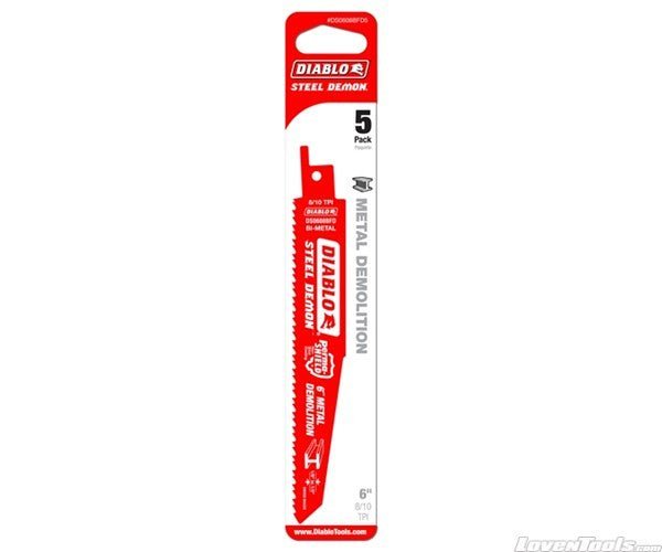 DIABLO 6" Steel Demon Bi - Metal Recip Blade for Metal Demolition DS0608BFD5 - Lovens Building Supplies