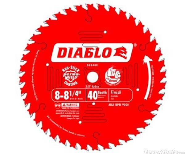 DIABLO 8 - 1/4 in. x 40 Tooth Finishing Saw Blade D0840X - Lovens Building Supplies