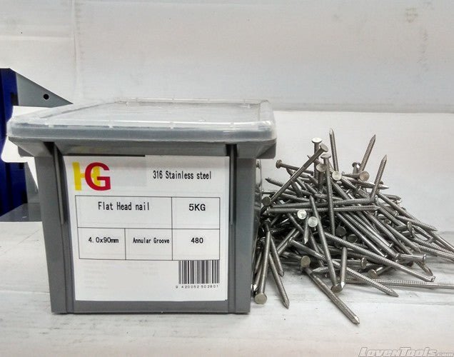 KBAO Flat Head 316 S/Steel, A/Groove 5KG - Lovens Building Supplies