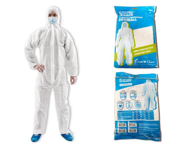 Total Safe Disposable Microporous Coverall White Size L - 4XL - Lovens Building Supplies