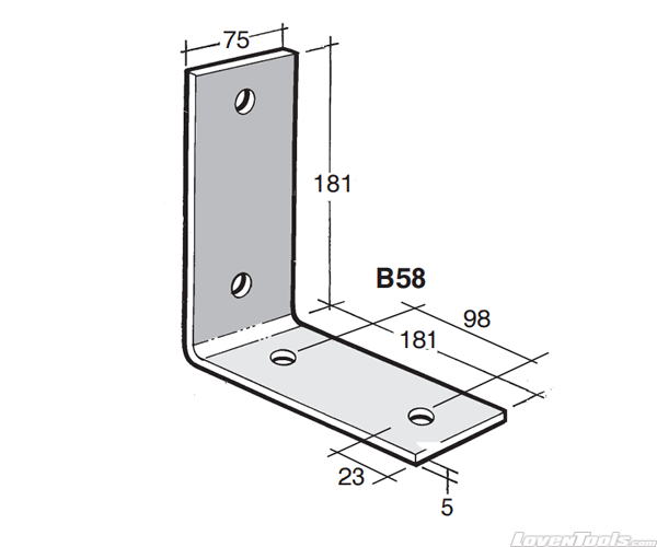 BOWMAC ANGLE BRACKETS (No Gusset) B58