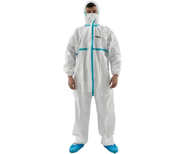 Total Safe Disposable Sealed Microporous Coverall White Size L - 3XL