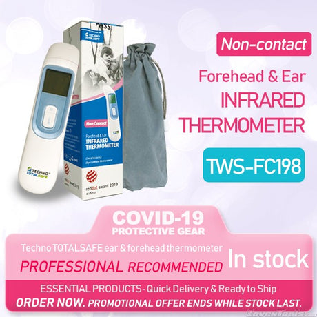 Techno TOTALSAFE Forehead & Ear Infrared Thermometer