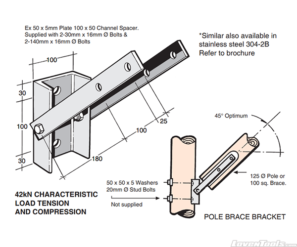 BOWMAC POLE BRACE BRACKET