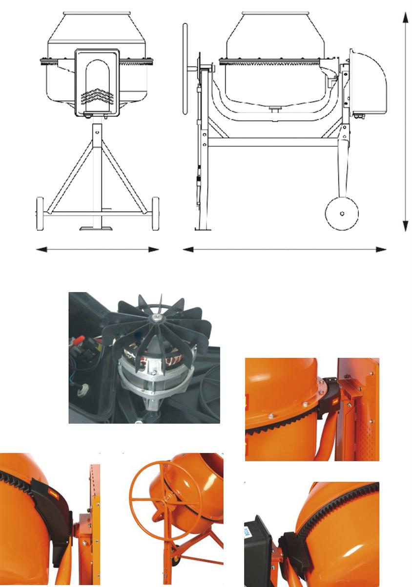 250L CEMENT MIXER WITH 3.5HP （INCLUDES PCM250 & PCM250 - BE) - Lovens Building Supplies