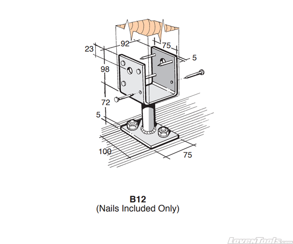 BOWMAC POST AND BEARER BRACKETS B12(Nails Included Only)