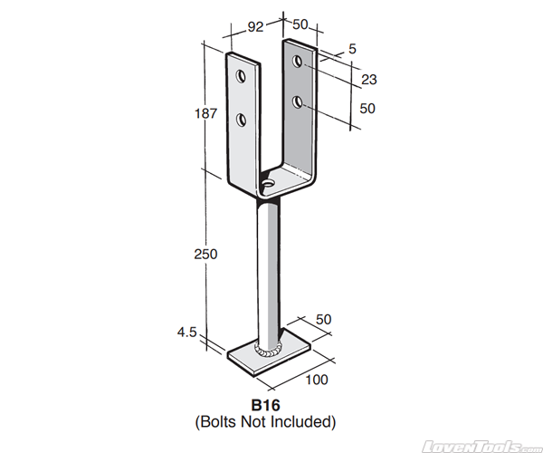 BOWMAC POST AND BEARER BRACKETS B16(Bolts Not Included)