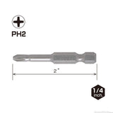 Neck Torsion Power Bits PH2 50mm 2PC Carded NTPH250P2