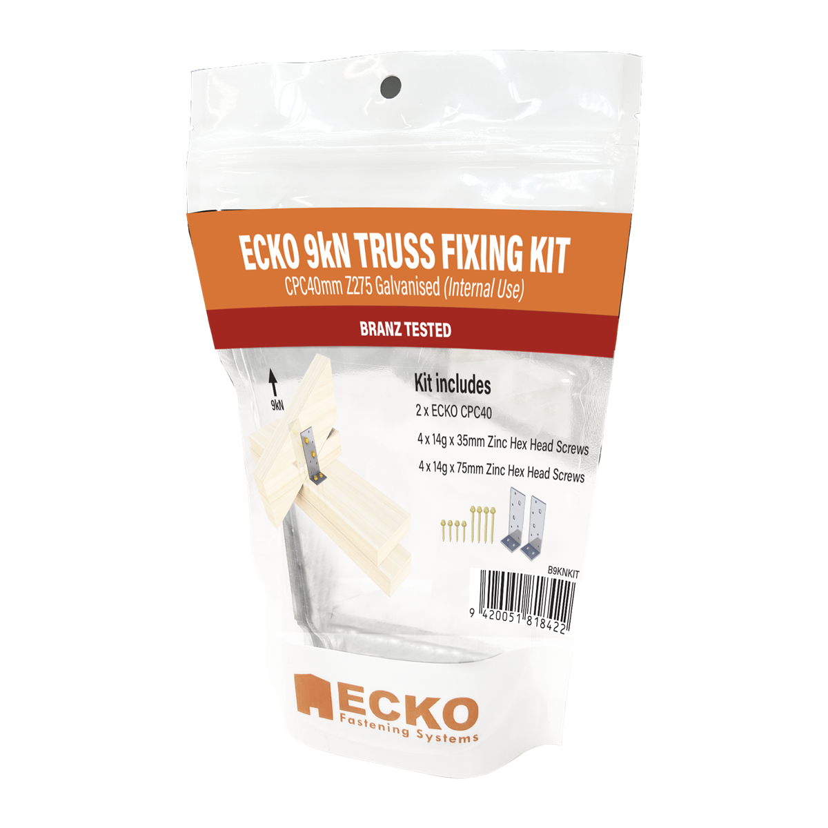ECKO 9KN KIT (CPC40 x 2, Hex Screw 14G75 x 4, 14G35 x 4)