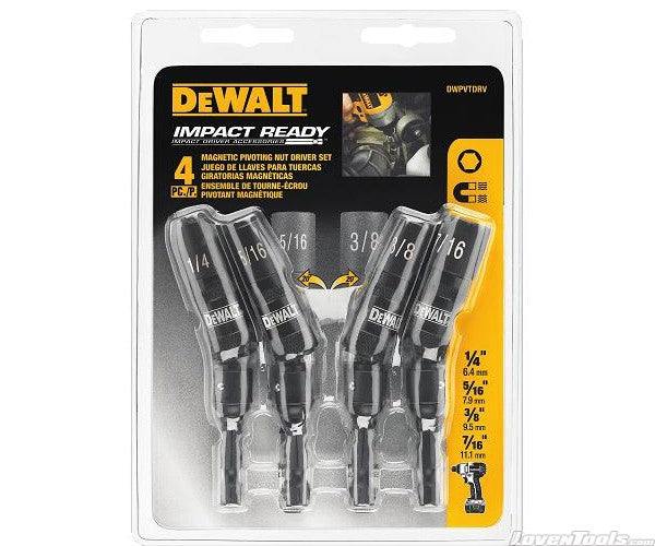 DeWALT 4-Piece Impact Ready Magnetic Nut Driver Set DIS