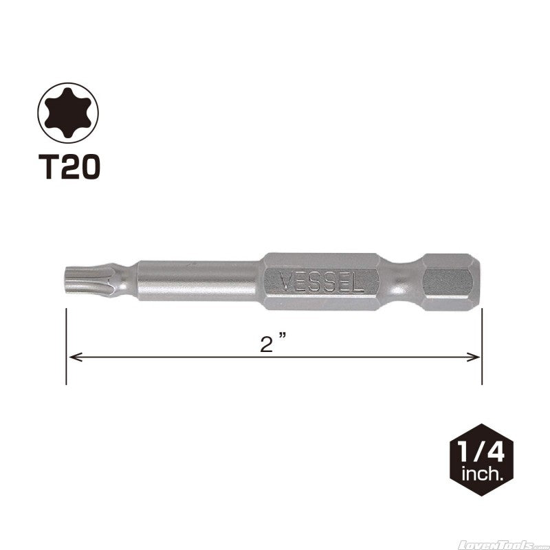 Neck Torsion Power Bits T20 50mm 2PC Carded NTTX2050P2 NTTX2050P2