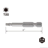 Neck Torsion Power Bits T20 50mm 2PC Carded NTTX2050P2 NTTX2050P2