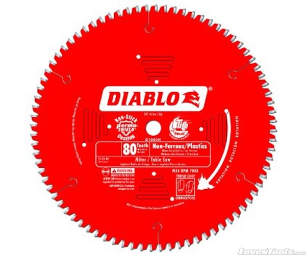 DIABLO 10 in. x 80 Tooth Non-Ferrous/Plastic Saw Blade D1080N