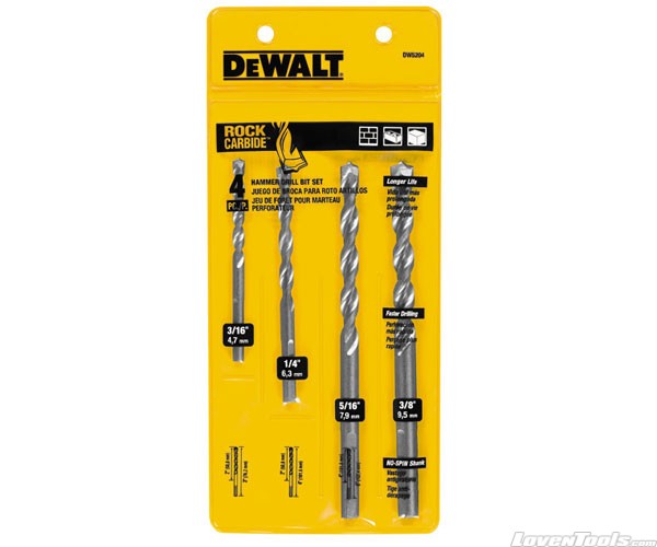 DeWALT 4pc Masonry Bit Set DIS DW5204