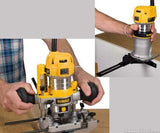 DeWALT Corded 900W 1/4in Combination Plunge & Fixed Base Router