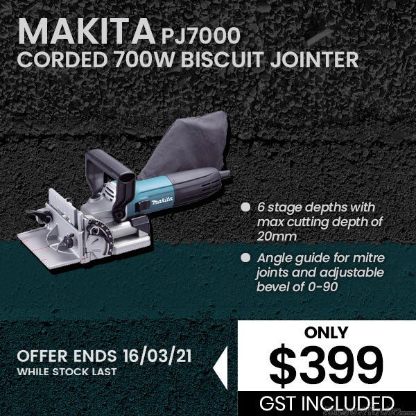 Makita Corded 700W Biscuit Jointer PJ7000