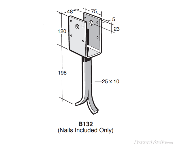 BOWMAC POST AND BEARER BRACKETS B132(Nails Included Only)