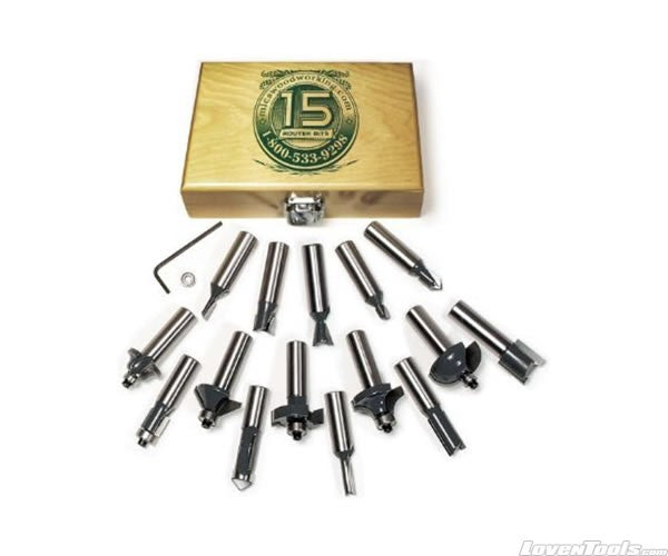 MLCS 6077 Woodworking 1/4-Inch shank Carbide-tipped Router Bit Set MLCS-6077