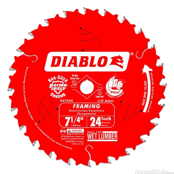 DIABLO 7-1/4 in. x 24 Tooth Framing Saw Blade D0724A