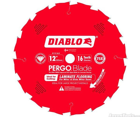 DIABLO 12 in. x 16 Tooth (PCD) Laminate Flooring PERGO Blade D1216LF - Lovens Building Supplies