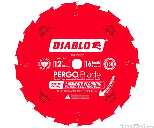 DIABLO 12 in. x 16 Tooth (PCD) Laminate Flooring PERGO Blade D1216LF - Lovens Building Supplies