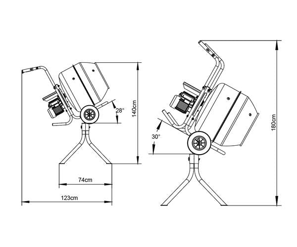 CEMENT MIXER WITH STAND:  PCM 5 WITH  HONEY COMB PALLET,ORANGE COLOR XH-PCM5-HS