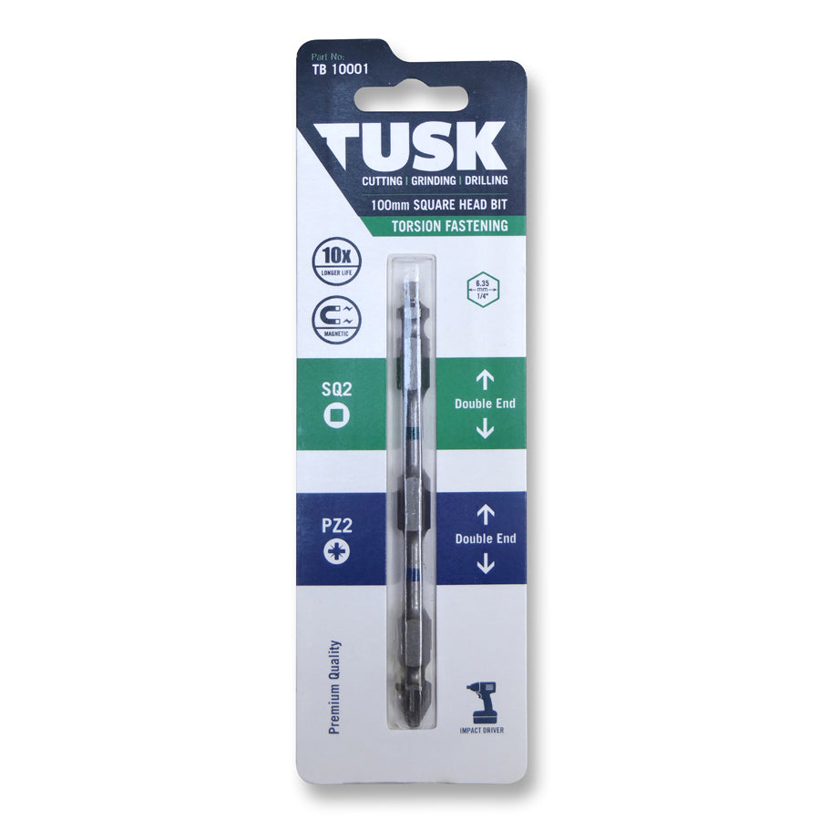 Torsion Bits 100mm Double End PZ2+SQ2 x 1pc Discontinued