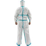 Total Safe Disposable Sealed Microporous Coverall White Size L - 3XL