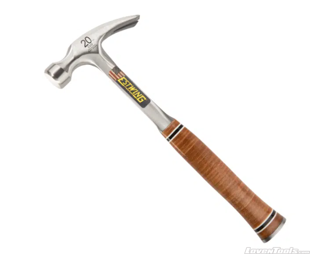 20-oc Straight Claw Leather Handle Hammer