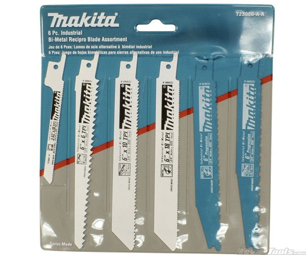 Makita 6pc Swiss Made Reciprocating Saw Cutter Blade Assortment Pack