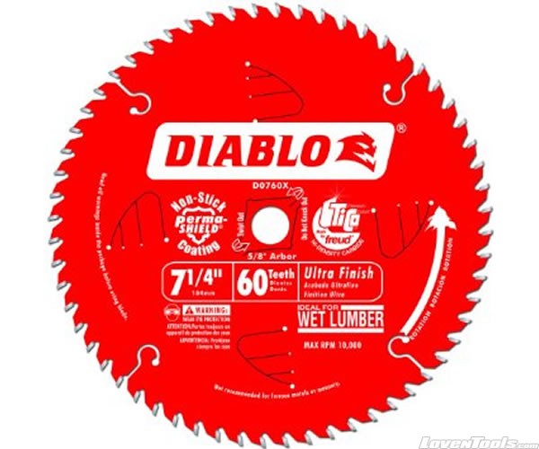 DIABLO 7-1/4 in. x 60 Tooth Ultra Finish Saw Blade D0760X