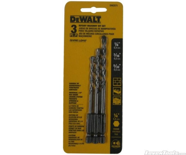 DeWALT 3 Piece Masonry Bit Set DW2571