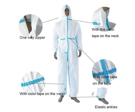 Total Safe Disposable Sealed Microporous Coverall White Size L - 3XL - Lovens Building Supplies